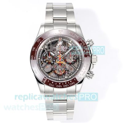 Super Clone Rolex Daytona Cal.4130 Skeleton 40mm 904L Stainless Steel Watch 